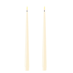 Deluxe HomeArt Real Flame Lak Stagelys Creme 2x28 cm. 2-pak.