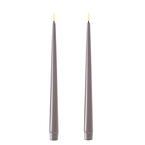 Deluxe HomeArt Real Flame Lak Stagelys Grå 2x28 cm. 2-pak.