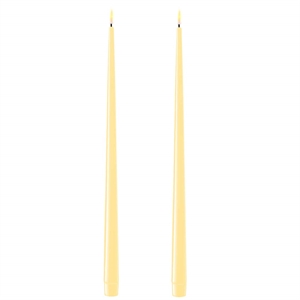 Deluxe HomeArt Real Flame Lak Stagelys Lys Gul 2x38 cm. 2-pak.