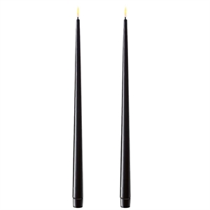 Deluxe HomeArt Real Flame Lak Stagelys Sort 2x38 cm. 2-pak.
