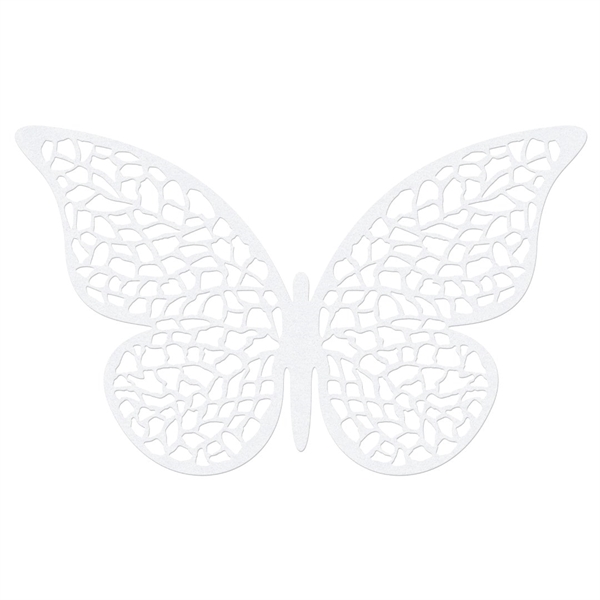 Deko bordpynt sommerfugle 8 cm. 10 stk hvid Model 1