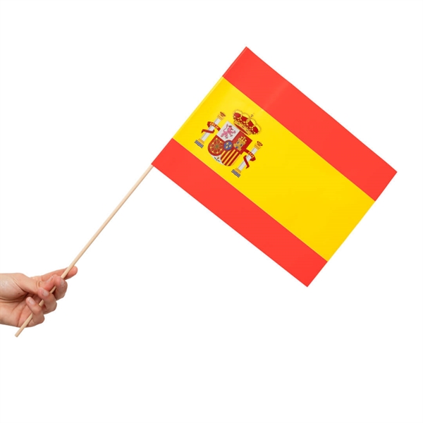 Papirsflag på pind 10 stk. Spanien