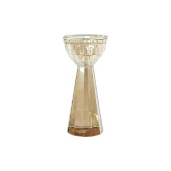 Lysestage Glas D6x14cm Lysebrun