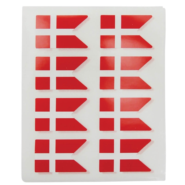 Stickers med dannebrog 24 flag 3 ark