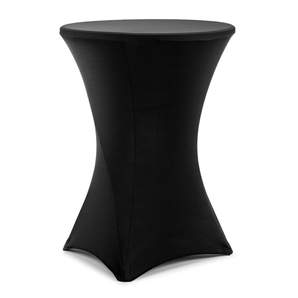 Højt Cocktailbord 110 cm. Incl. Sort Stretch formdug (udlejning)
