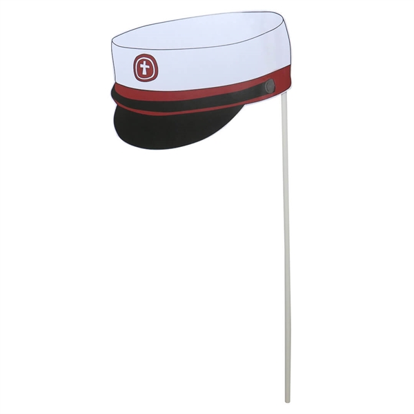 Flag med studenterhue plastpind Rød 10 stk 50 cm