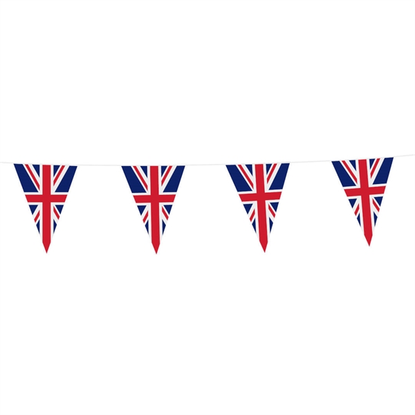 Vimpel Flagguirlande England 10 meter 20x30 cm.