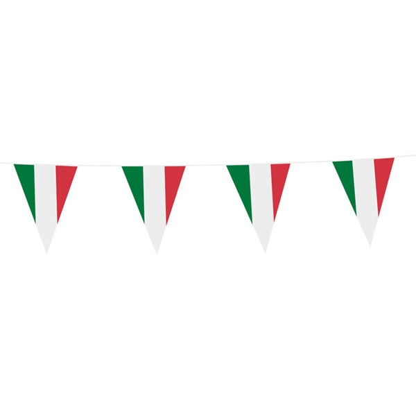 Vimpel Flagguirlande Italien 10 meter 20x30 cm.